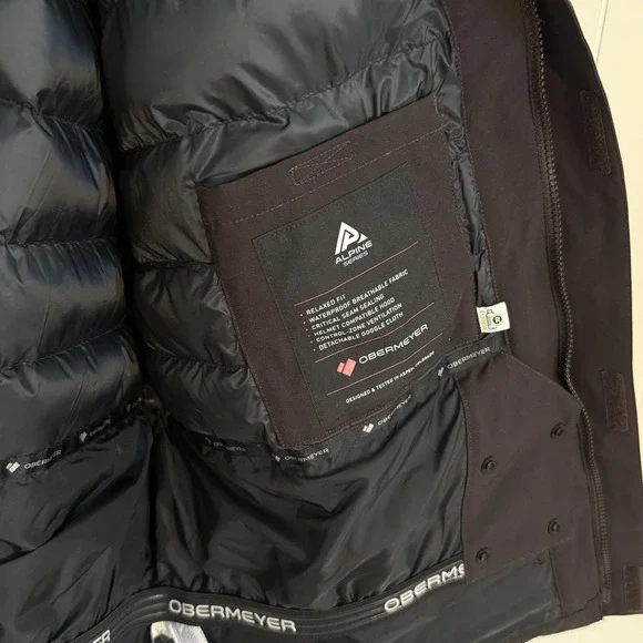 Obermeyer $399 Men's Ridgeline Dark Brown Insulated Ski Jacket w/ Faux Fur, 2XL